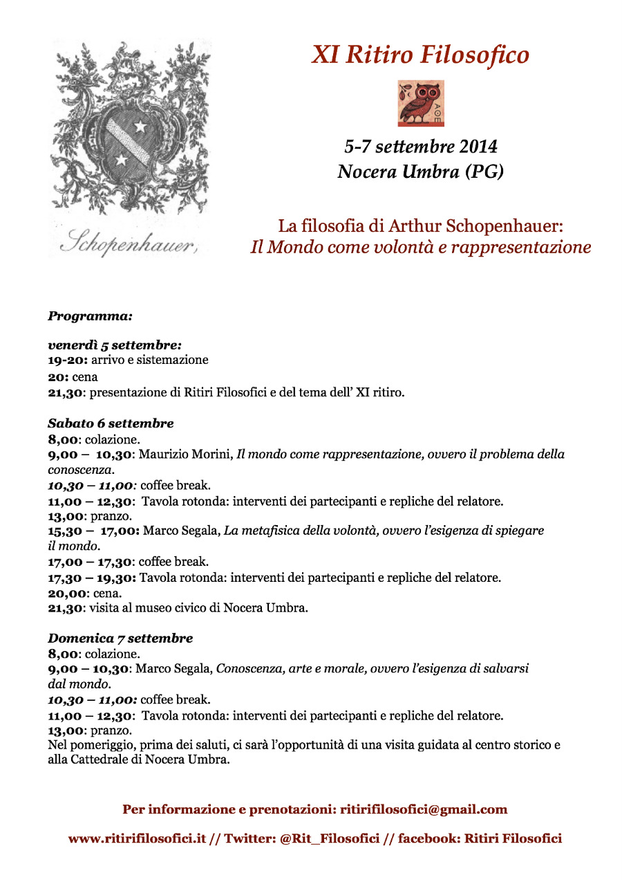 Programma dell'XI Ritiro Filosofico